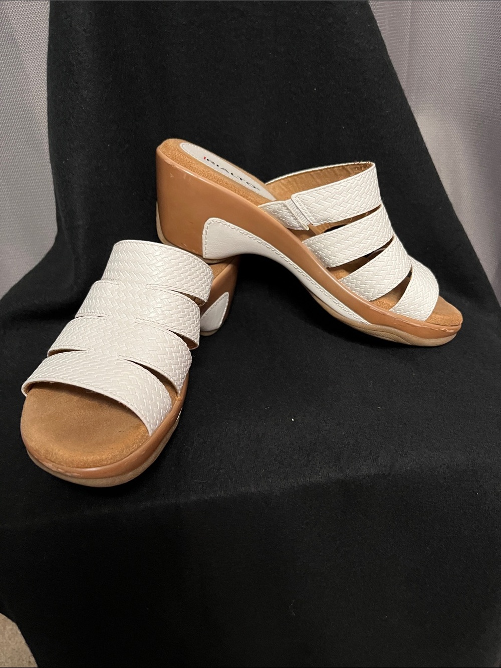Rialto Ivory Strappy Wedge Mules